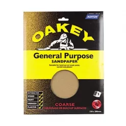 Oakey Glass Paper Unpunched 280 x 230mm 40 Grit 5 Pack